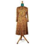 Abito anni '70 manica lunga intarsiato