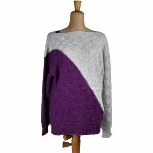 Maglione grigio/ viola