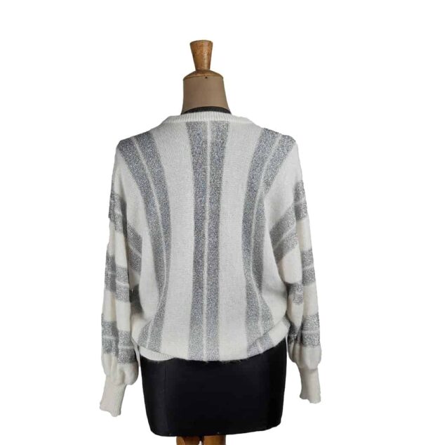 Maglione donna panna e lamé