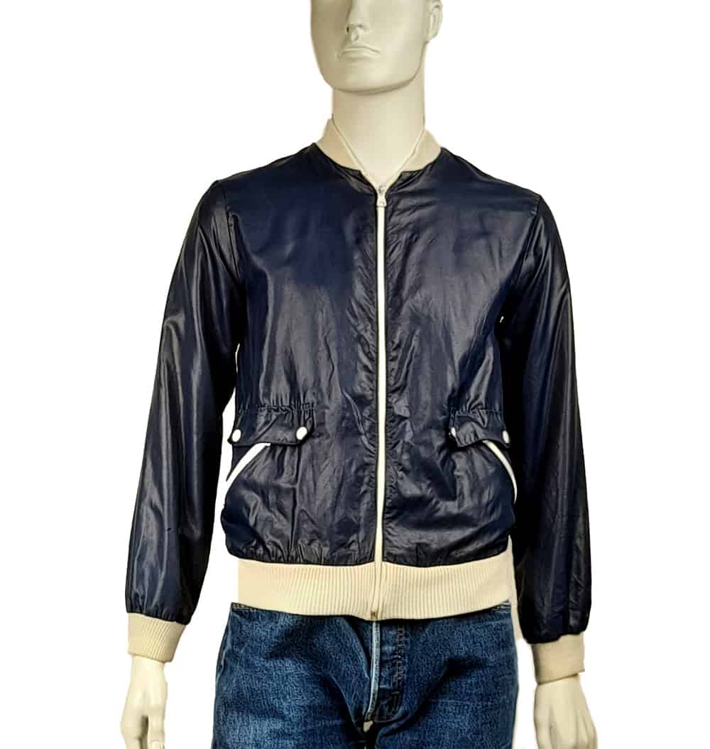 Giacca a vento con zip blu