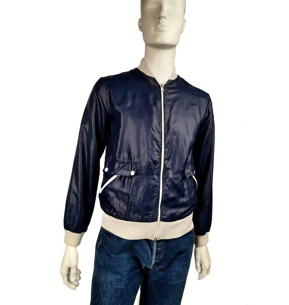 Giacca a vento con zip blu