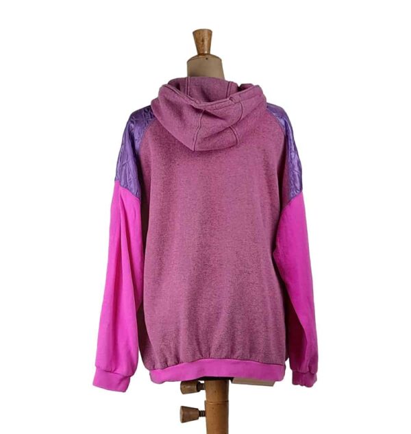 Felpa rosa con cappuccio anni 80