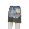 Gonna corta jeans+moleskino con fiore