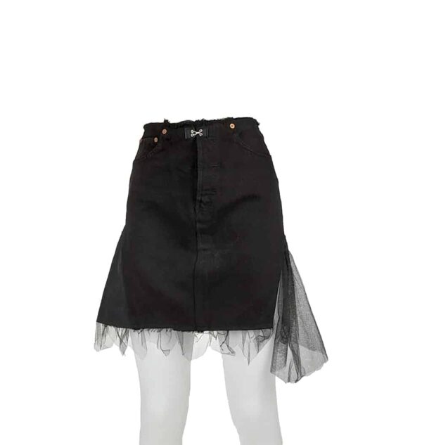 Gonna di jeans corta con tulle