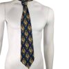 Cravatta fantasia geometrica anni 80 blu.