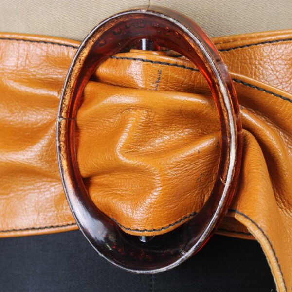 Cintura in pelle marrone