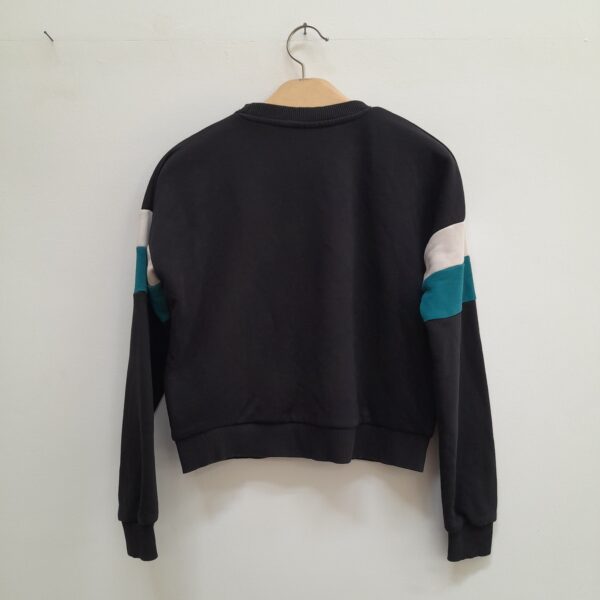 Felpa Fila estiva nera con inserti verde acqua e panna