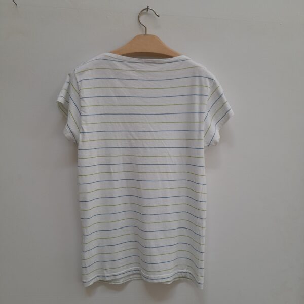 T-shirt Levi's mezza manica cotone 100% bianca a righe azzurre e verdi