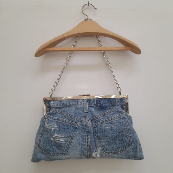 Borsa jeans pitonata