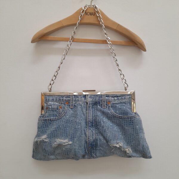 Borsa jeans pitonata
