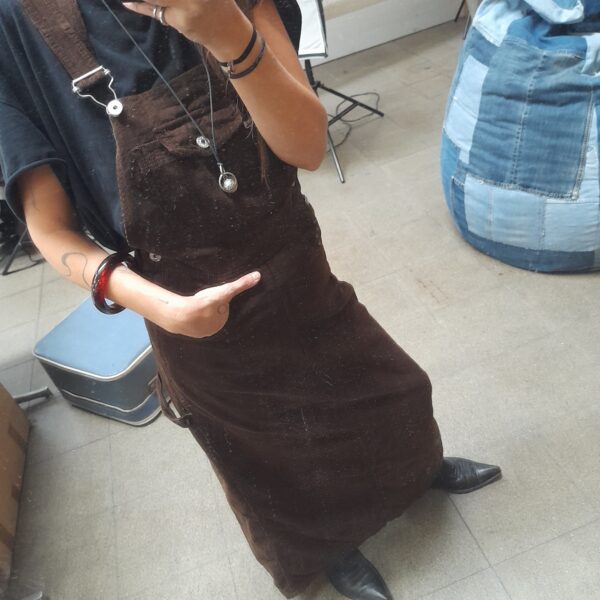 Gonna salopette velluto a coste