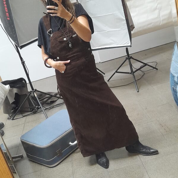 Gonna salopette velluto a coste